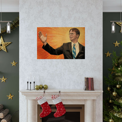 Dwight Chairman Mao Style Print (The Office/Dwight Schrute Poster Print with Vintage Print Effect)