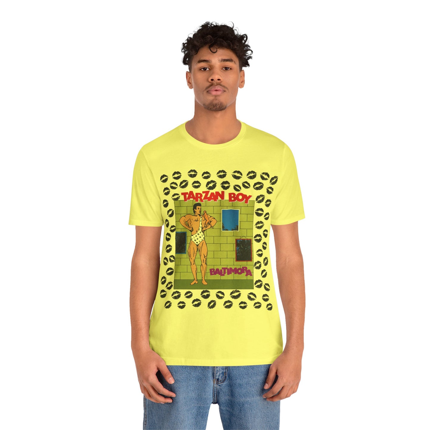 Tarzan Boy (Oversized Covert Art Graphic with Vintage Print Effect/Baltimora Tarzan Boy Shirt)