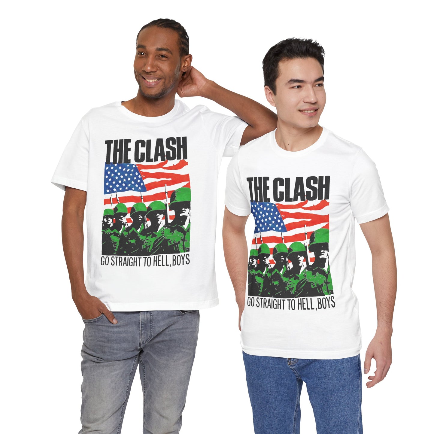 The Clash (Replica “Straight to Hell” Tee/Early 1980s/Graphic with Vintage Print Effect)