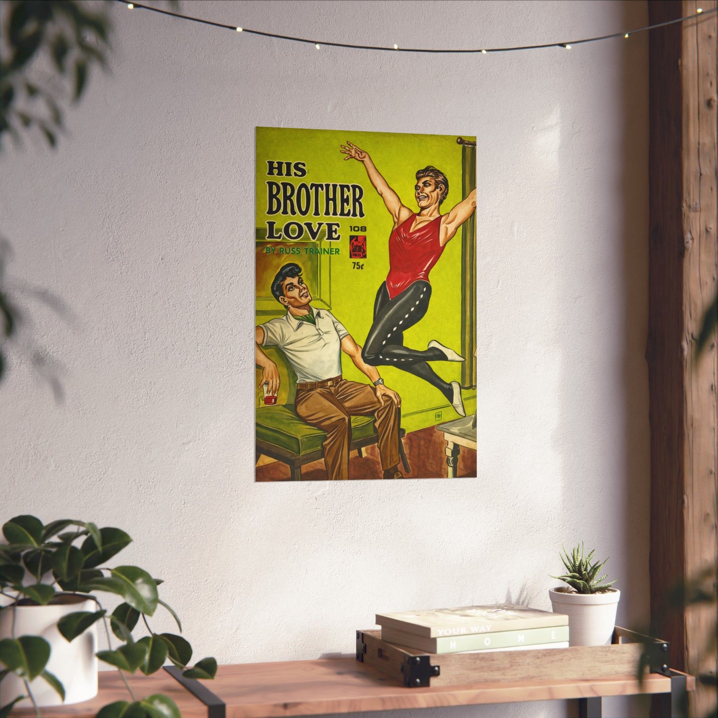 His Brother Love (60's Gay Pulp Novel Art Poster/Illustration by Gene Bilbrew)