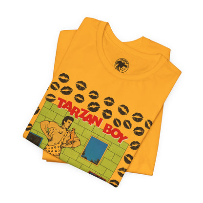 Tarzan Boy (Oversized Covert Art Graphic with Vintage Print Effect/Baltimora Tarzan Boy Shirt)