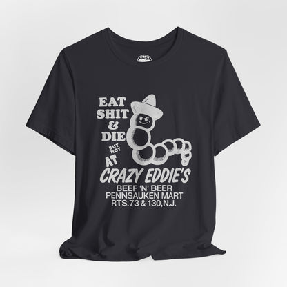 Crazy Eddie's Beef N Beer (Pennsauken, New Jersey Biker Dive Bar Tee/Replica Promo Tee/Pennsauken Mart)