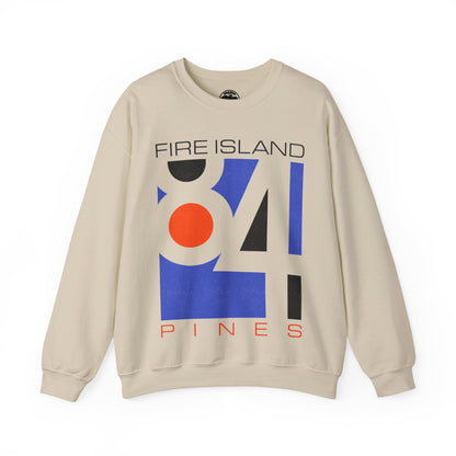 Fire Island Pines (Replica 1984 Souvenir Sweatshirt/Fire Island, New York/Graphic with Vintage Print Effect)