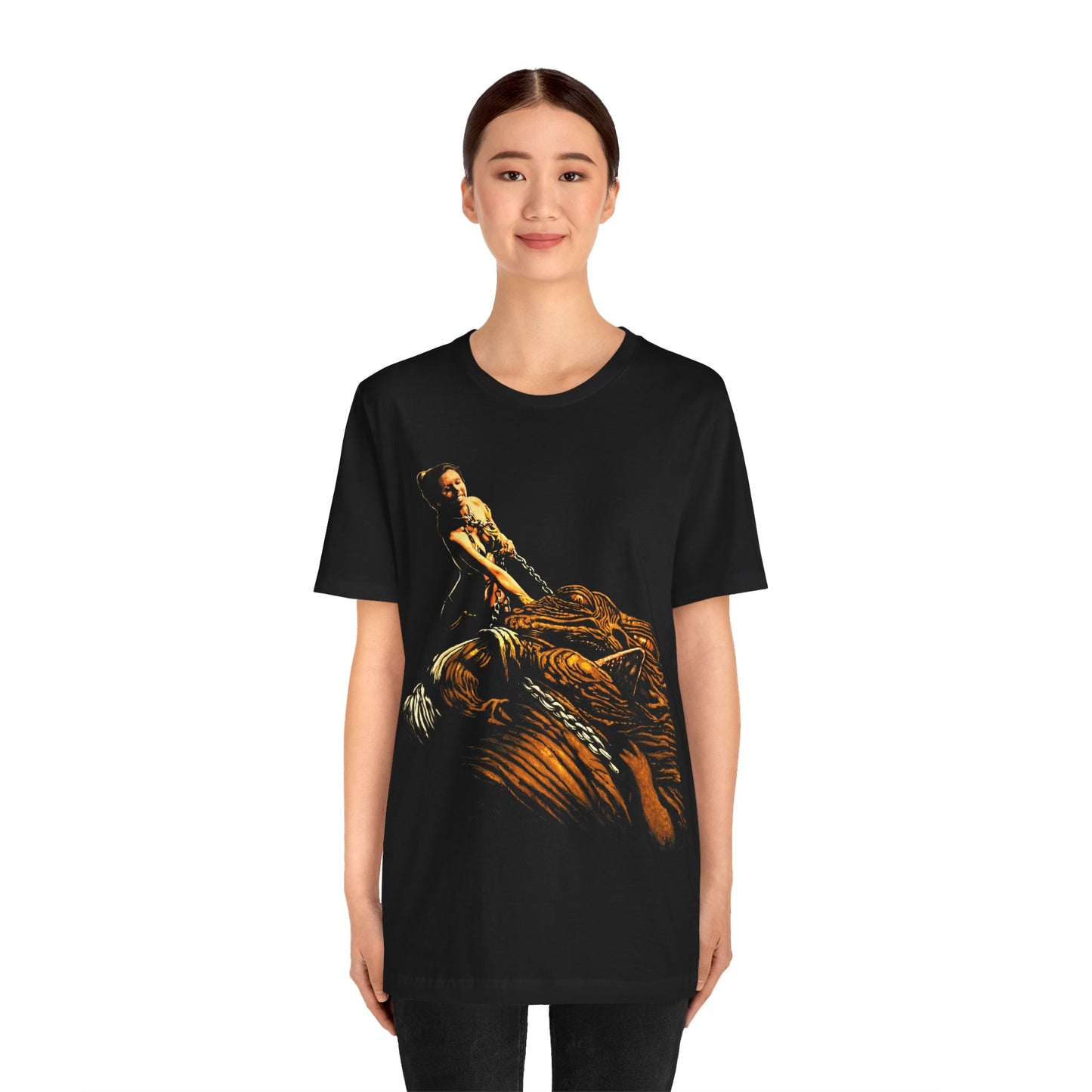 Princess Leia / Jabba Replica Tee (Princess Leia Choking Jabba the Hutt/Fuck the Patriarchy/Star Wars Shirt)