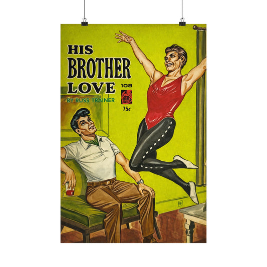 His Brother Love (60's Gay Pulp Novel Art Poster/Illustration by Gene Bilbrew)