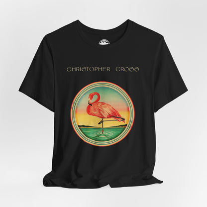 Christopher Cross (Debut Album Artwork T-Shirt with Vintage Print Effect/Yacht Rock Shirt)