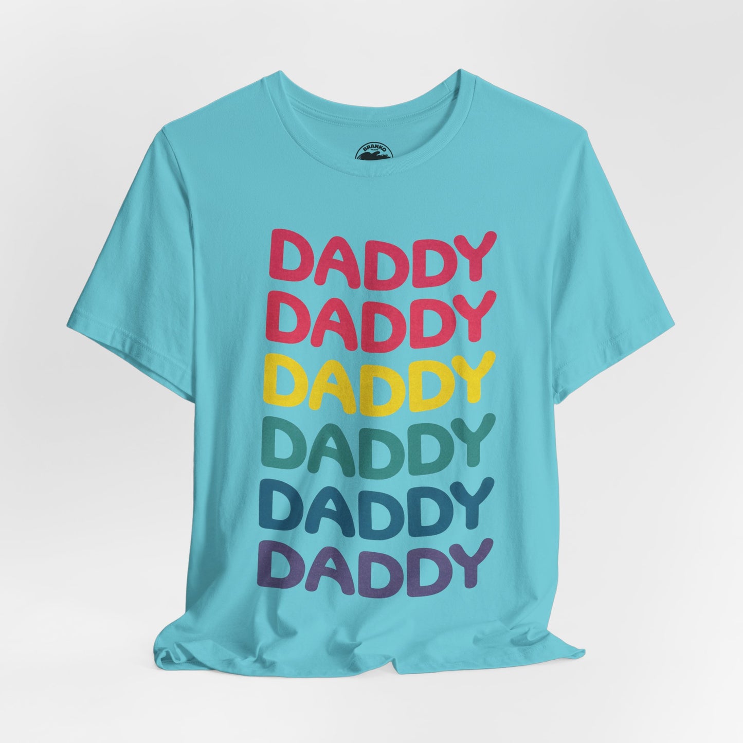 Daddy (Replica 80's Gay Daddy Rainbow Novelty Shirt/Vintage Print Effect)