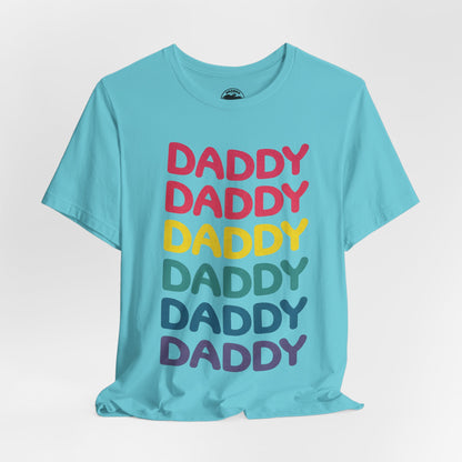 Daddy (Replica 80's Gay Daddy Rainbow Novelty Shirt/Vintage Print Effect)