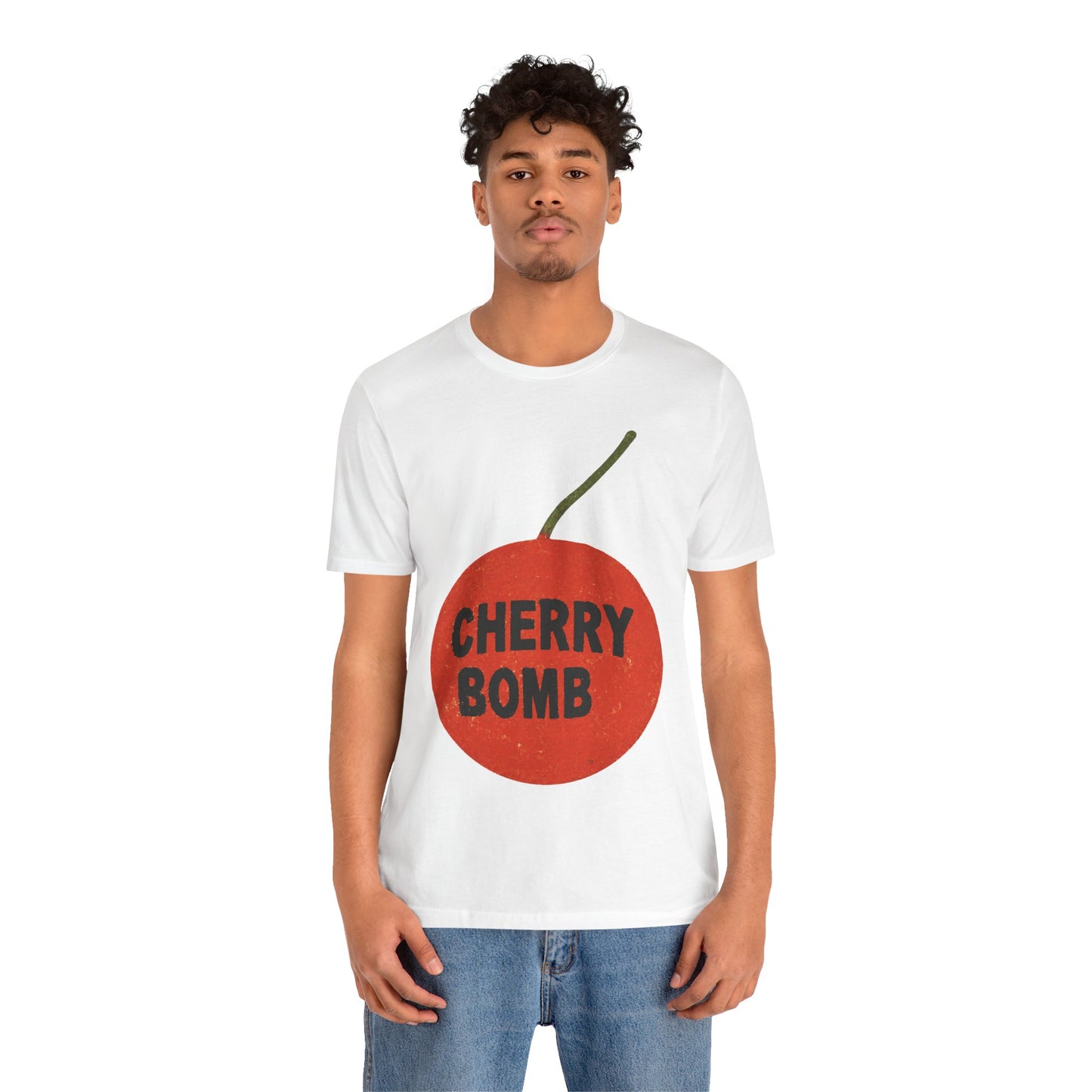 Cherry Bomb (Oversized Firecracker Graphic with Vintage Print Effect)