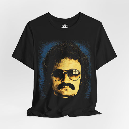 Giorgio Moroder (Large Face Graphic with Vintage Rock Tee Print Effect)