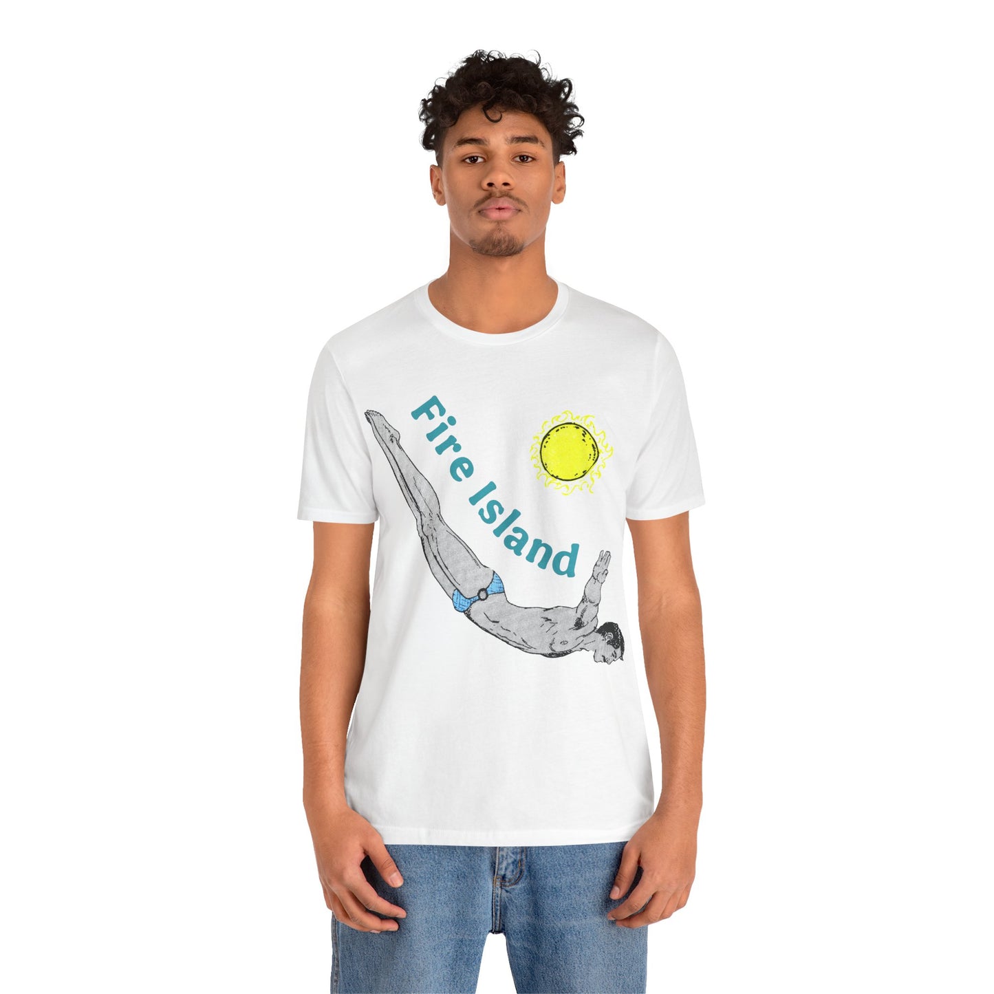 Fire Island (Replica 70's Souvenir T-Shirt with Oversized Graphic/Fire Island, New York Shirt)