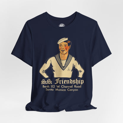 S.S. Friendship (Los Angeles Gay Bar/1938-2005/Vintage Sailor Graphic with Distressed Print Effect)