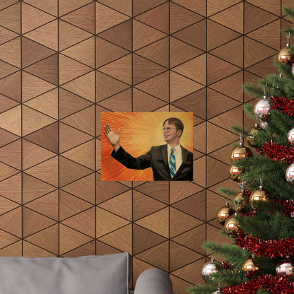 Dwight Chairman Mao Style Print (The Office/Dwight Schrute Poster Print with Vintage Print Effect)