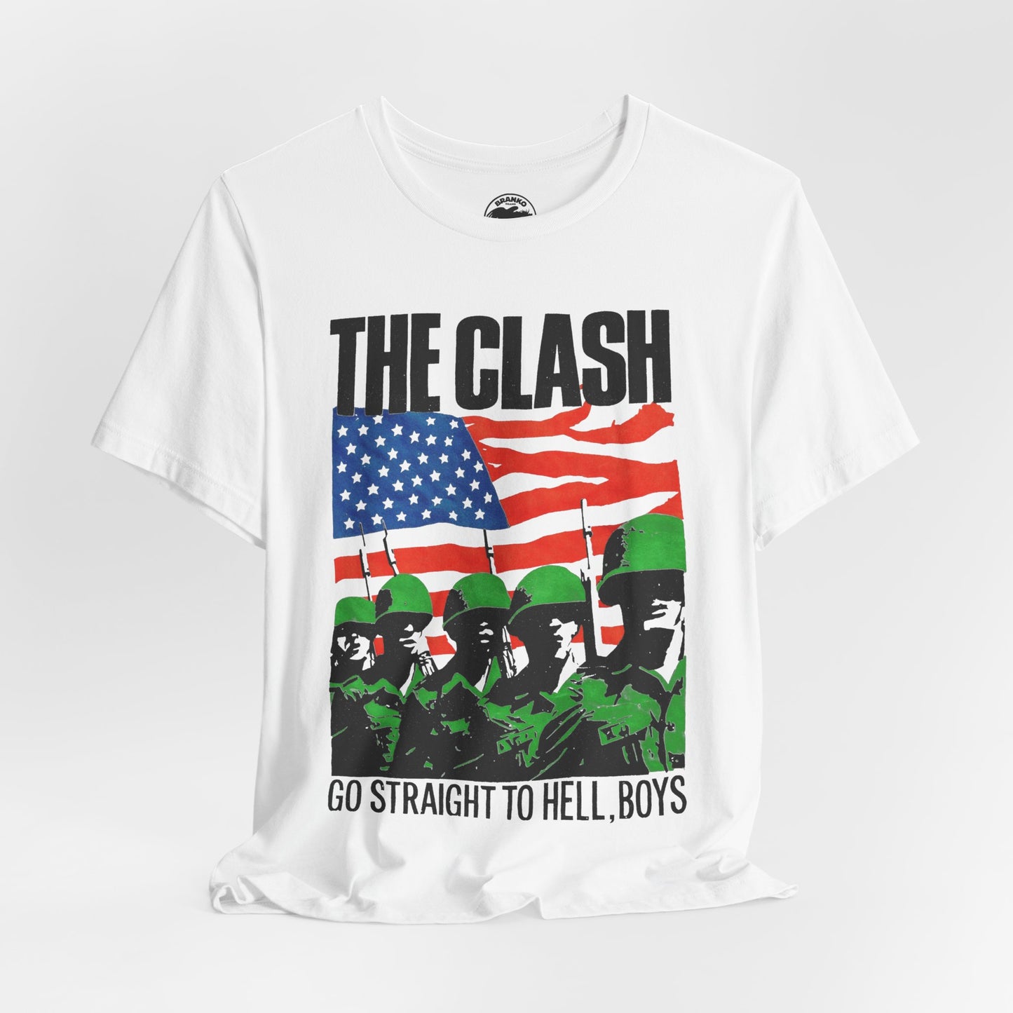 The Clash (Replica “Straight to Hell” Tee/Early 1980s/Graphic with Vintage Print Effect)