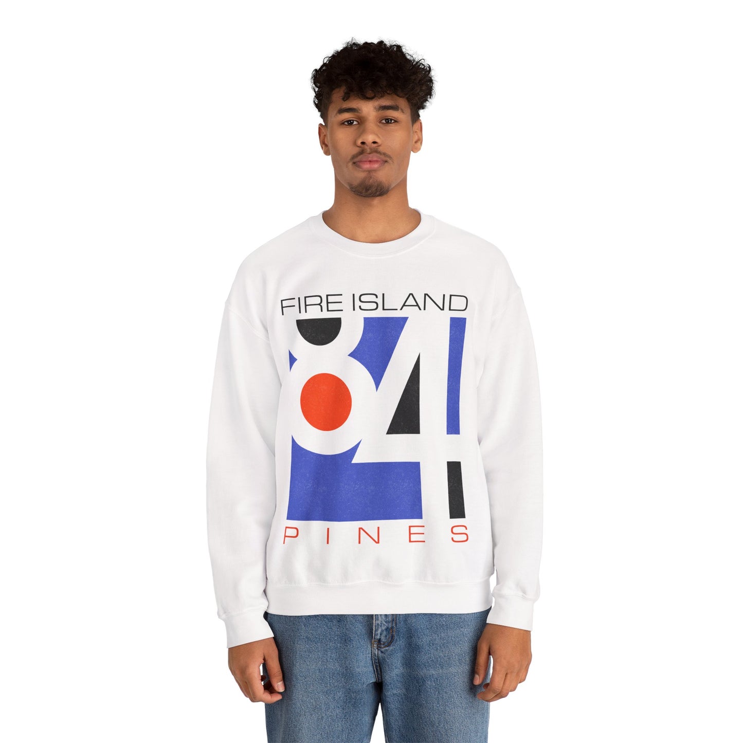 Fire Island Pines (Replica 1984 Souvenir Sweatshirt/Fire Island, New York/Graphic with Vintage Print Effect)