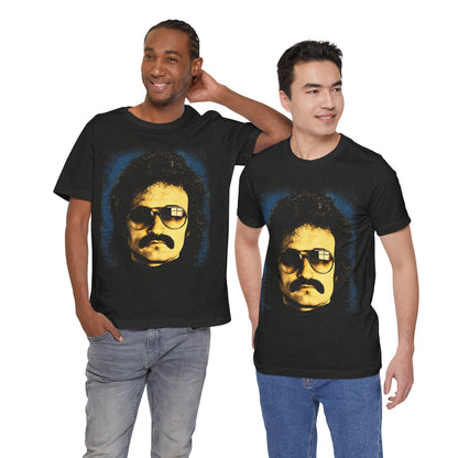 Giorgio Moroder (Large Face Graphic with Vintage Rock Tee Print Effect)
