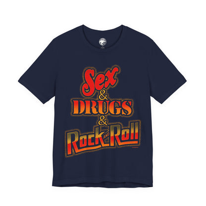 Sex & Drugs & Rock and Roll (Replica 70's Iron On Novelty Tee)