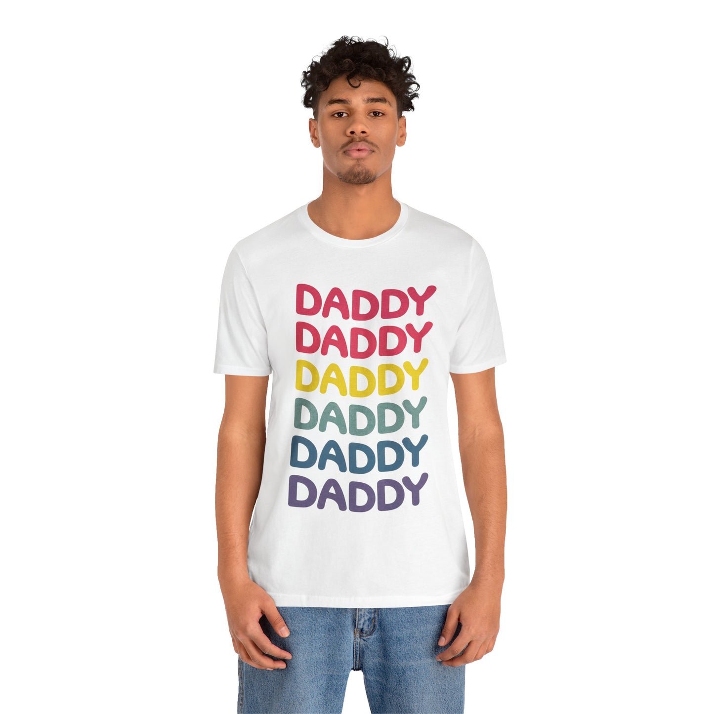 Daddy (Replica 80's Gay Daddy Rainbow Novelty Shirt/Vintage Print Effect)