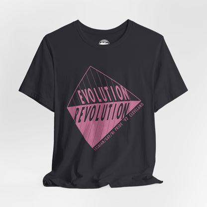 1992 Cleveland Pride (Replica Lesbian, Gay and Bi Pride Shirt/Cleveland Gay Pride/Evolution Revolution)