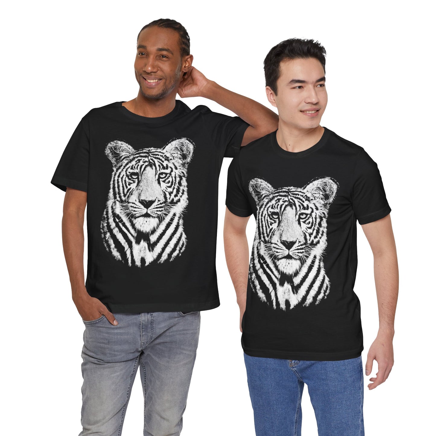 White Bengal Tiger (Replica 90's Tiger Shirt/Oversized Graphic with Vintage Print Effect)