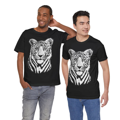 White Bengal Tiger (Replica 90's Tiger Shirt/Oversized Graphic with Vintage Print Effect)