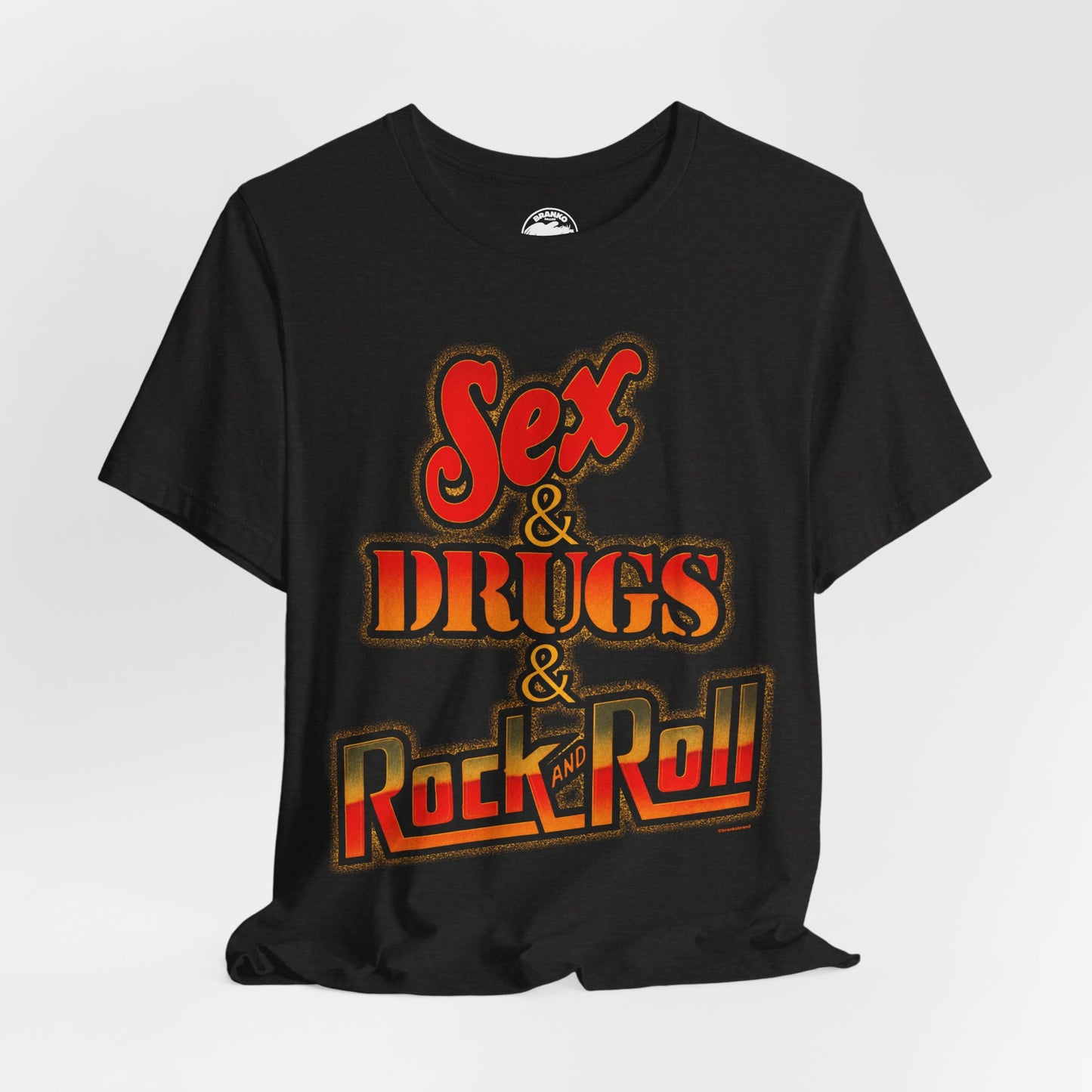 Sex & Drugs & Rock and Roll (Replica 70's Iron On Novelty Tee)