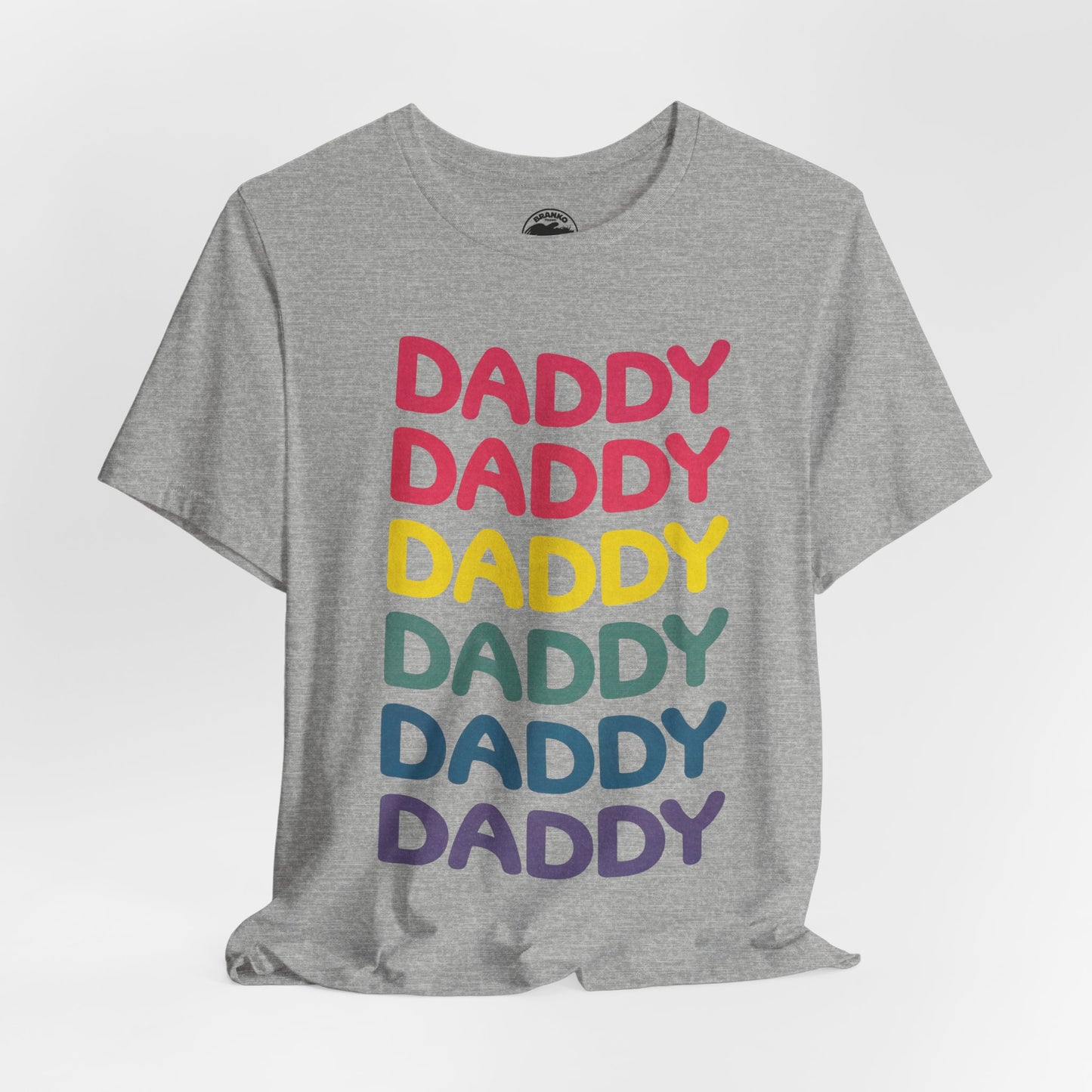 Daddy (Replica 80's Gay Daddy Rainbow Novelty Shirt/Vintage Print Effect)