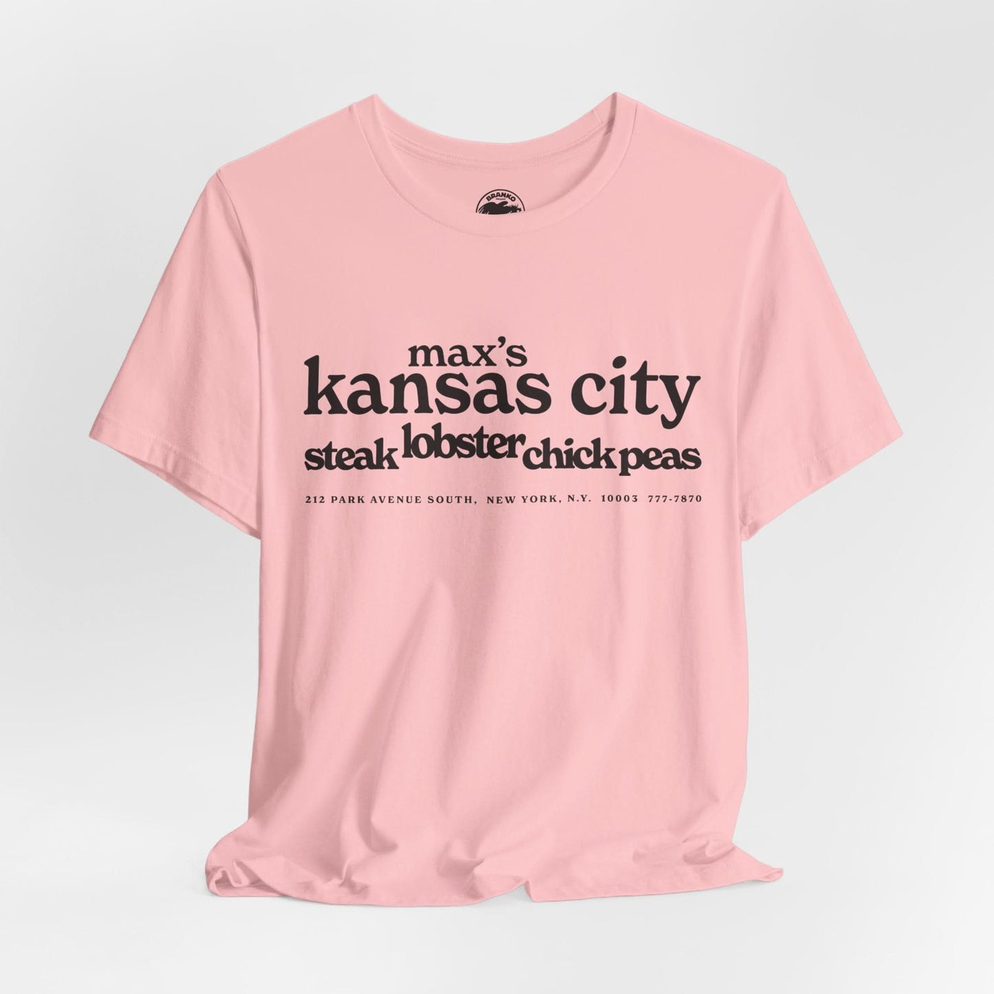 Max's Kansas City (Replica Early 70's Promo Shirt/Early Glam Club and Restaurant/Velvet Underground/Bowie/Warhol/1965-1981)