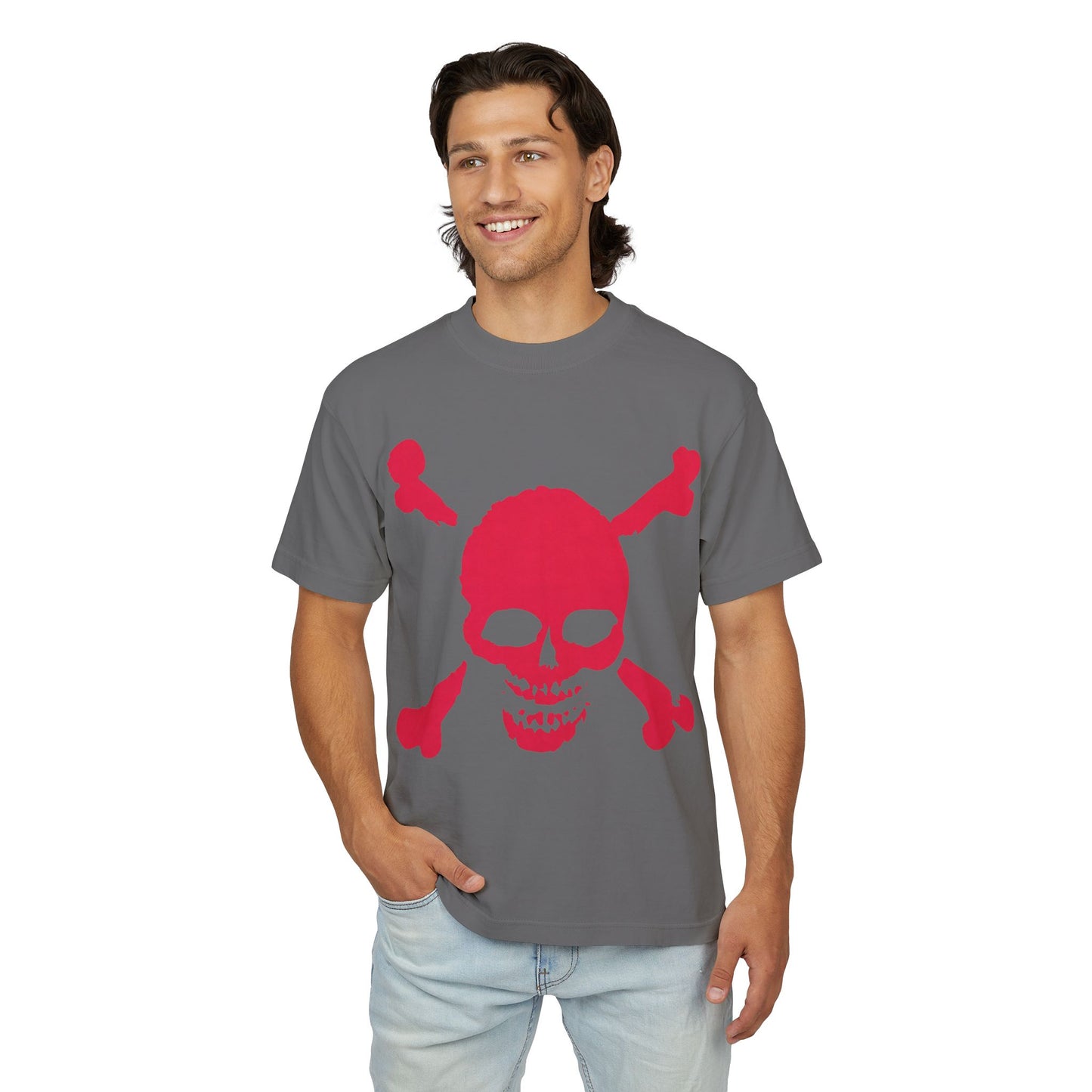 Pink Skull & Crossbones (Special Edition Boxy Heavy Tee/260 GSM/100% Combed Cotton)
