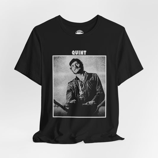 Quint (Robert Shaw Jaws Shirt/Graphic with Vintage Print Effect)