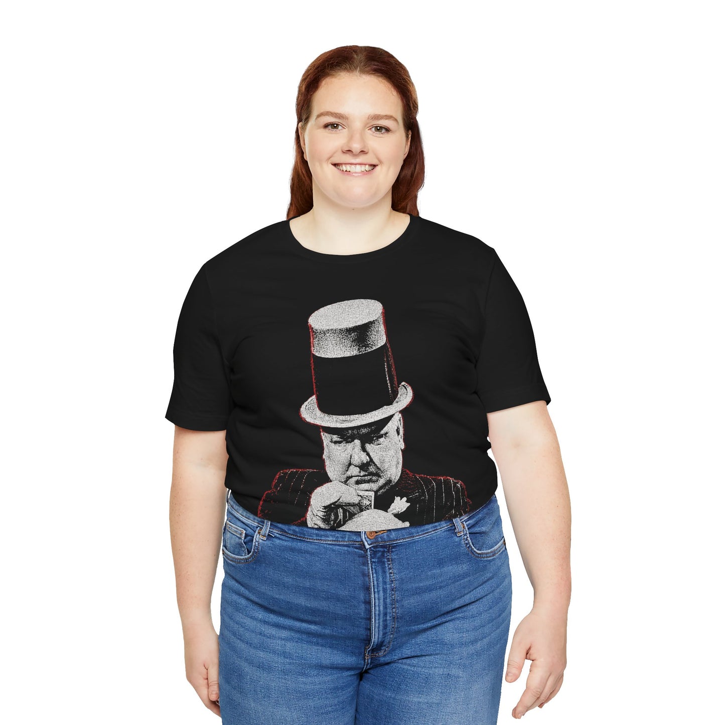W.C. Fields (Playing Cards/Graphic with Vintage Rock Tee Effect)
