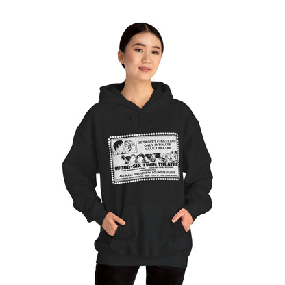 Wood–Six Twin Theater Hoodie (Detroit Gay Porno House/70's to 90's)