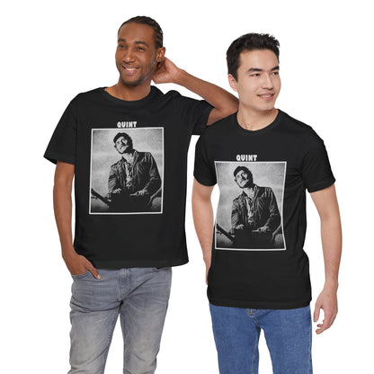 Quint (Robert Shaw Jaws Shirt/Graphic with Vintage Print Effect)