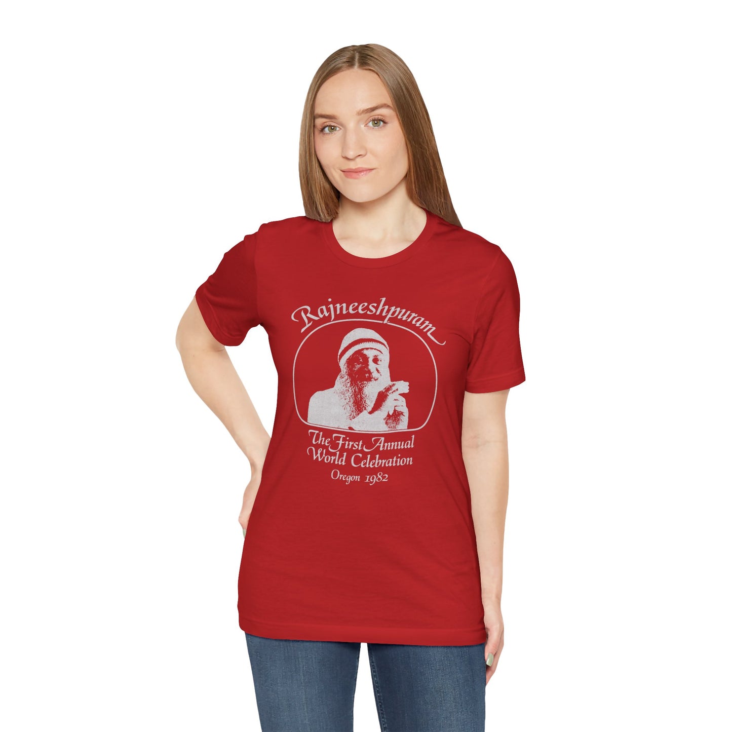 Rajneeshpuram (Replica First Annual World Celebration T-Shirt/Wild Wild Country Netflix)