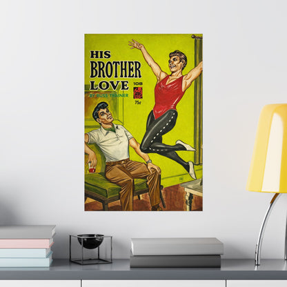 His Brother Love (60's Gay Pulp Novel Art Poster/Illustration by Gene Bilbrew)