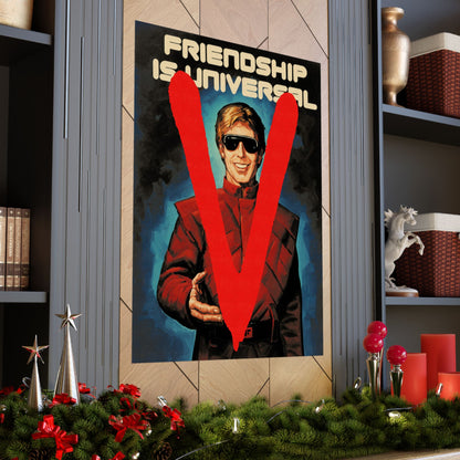 V: The Original Miniseries Replica Poster (Friendship is Universal/Visitors Propaganda Poster/1983)