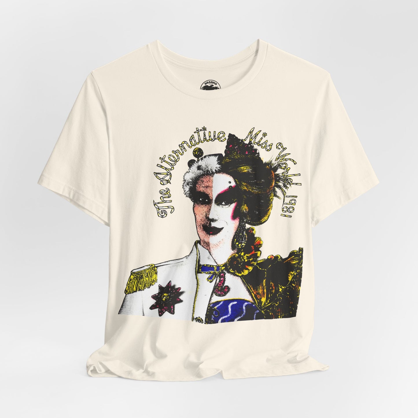 Alternative Miss World (Replica 1981 Souvenir Tee with Vintage Print Effect)