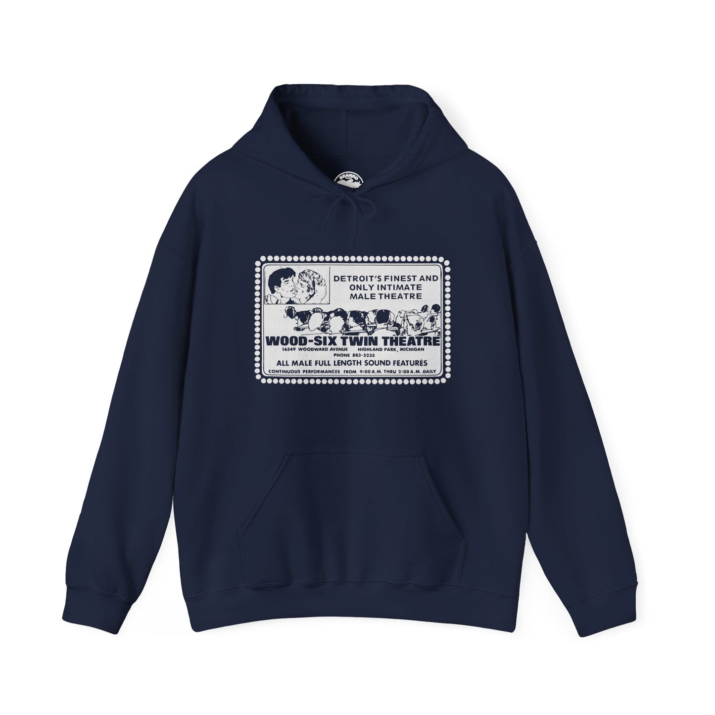 Wood–Six Twin Theater Hoodie (Detroit Gay Porno House/70's to 90's)