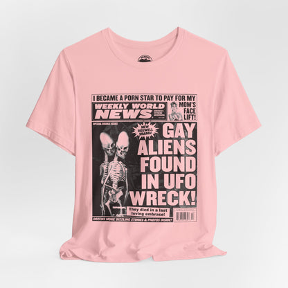 Gay Aliens (Weekly World News 2004 Front Page/Graphic with Vintage Effect)