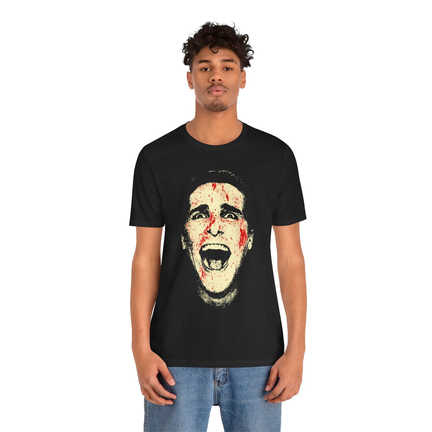 American Psycho (Oversized Graphic Patrick Bateman Bloody Face with Vintage Print Effect/Mary Harron/Christian Bale)