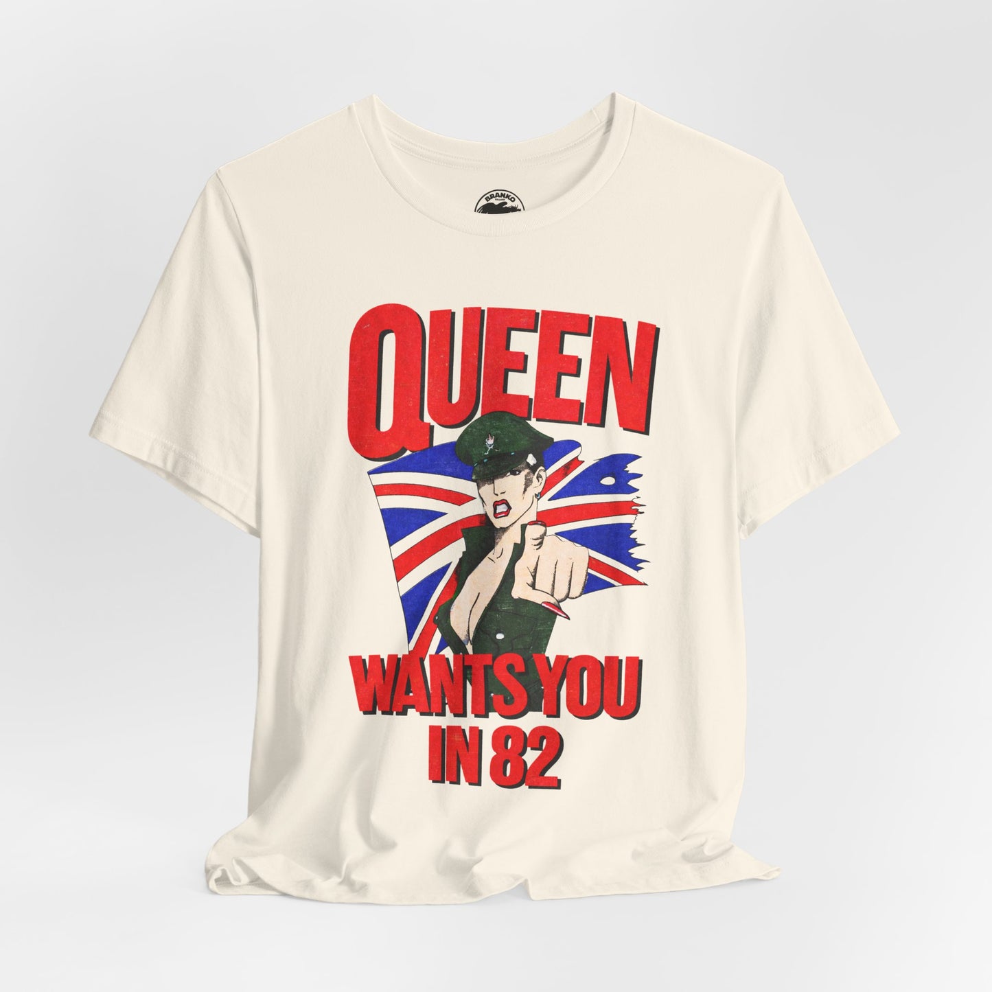 Queen (Replica 1982 Tour Shirt Front Design/Freddie Mercury Shirt)