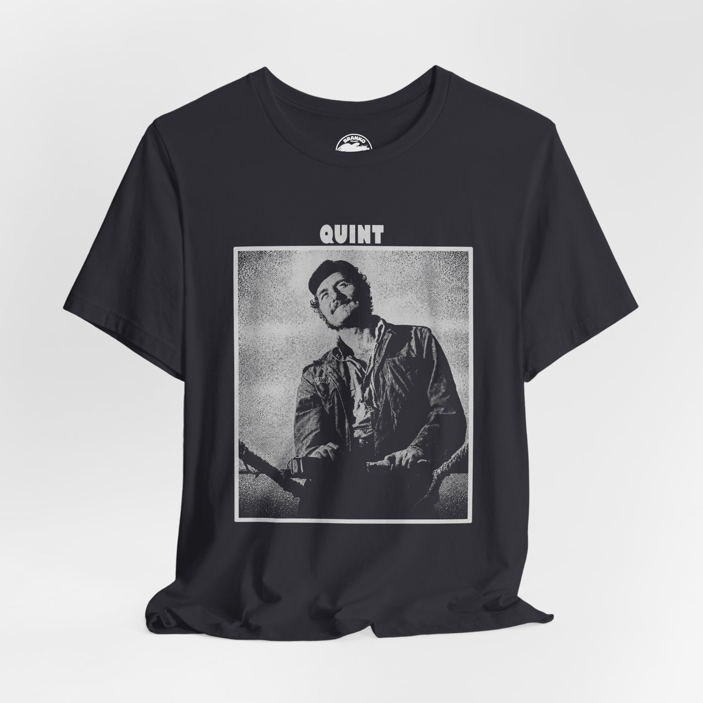 Quint (Robert Shaw Jaws Shirt/Graphic with Vintage Print Effect)