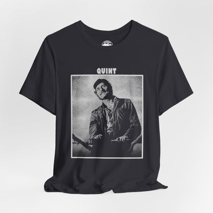 Quint (Robert Shaw Jaws Shirt/Graphic with Vintage Print Effect)