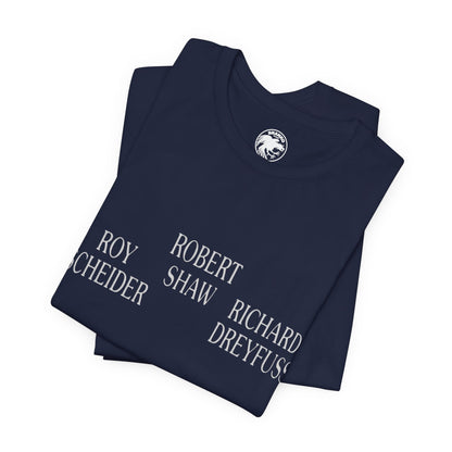 Jaws (Opening Credits Tee/Roy Scheider. Robert Shaw. Richard Dreyfuss.)