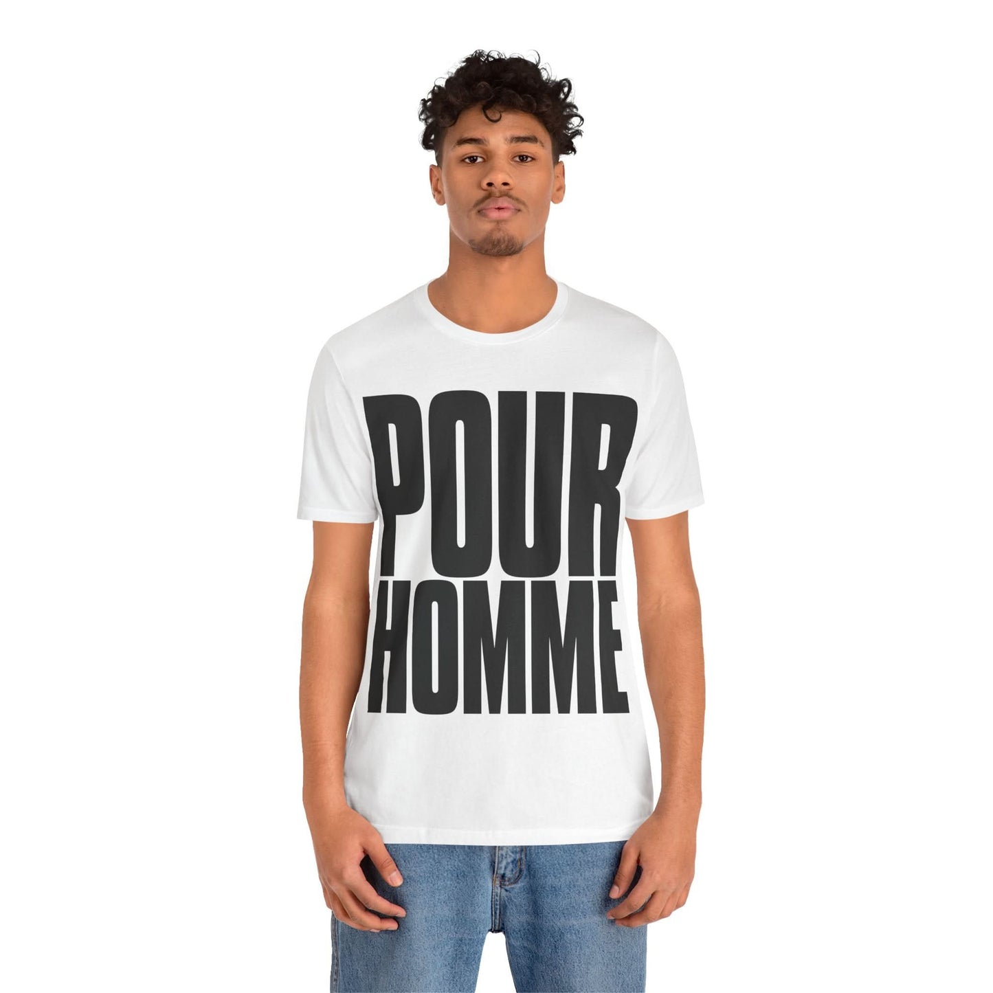 POUR HOMME (Katharine Hamnett style Oversized Graphic/For Men in French)