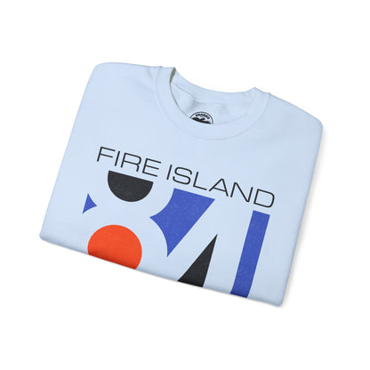 Fire Island Pines (Replica 1984 Souvenir Sweatshirt/Fire Island, New York/Graphic with Vintage Print Effect)