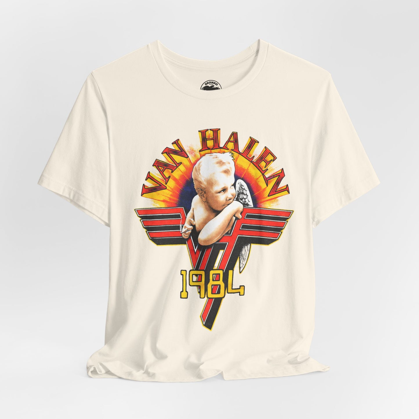Van Halen (Replica 1984 Tour Shirt Front Design with Vintage Print Effect)