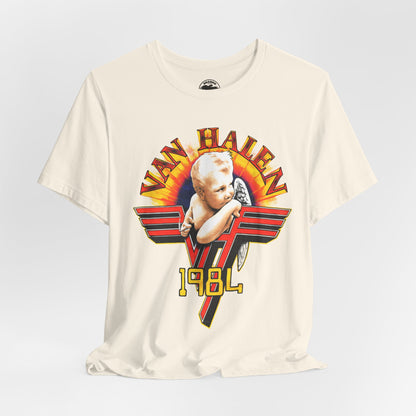 Van Halen (Replica 1984 Tour Shirt Front Design with Vintage Print Effect)