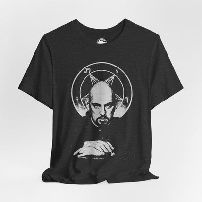 Anton LaVey (Graphic with Vintage Print Effect/Church of Satan Shirt)
