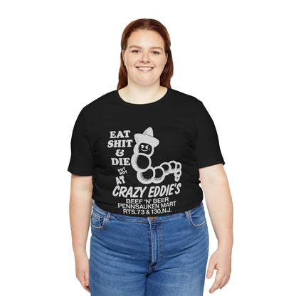 Crazy Eddie's Beef N Beer (Pennsauken, New Jersey Biker Dive Bar Tee/Replica Promo Tee/Pennsauken Mart)